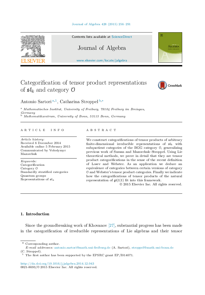 Categorification of tensor product representations of slkslk and category OO