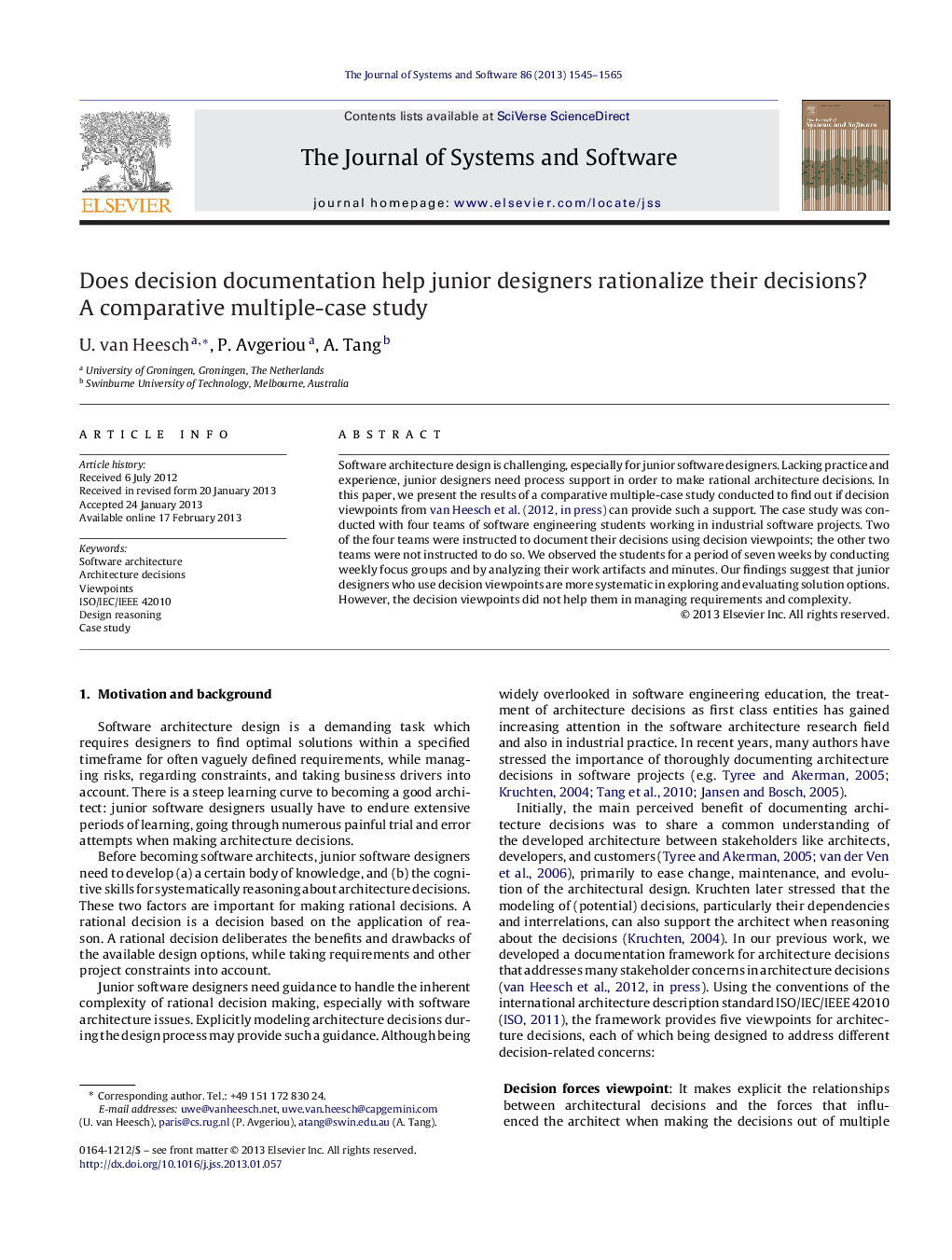 Does decision documentation help junior designers rationalize their decisions? A comparative multiple-case study