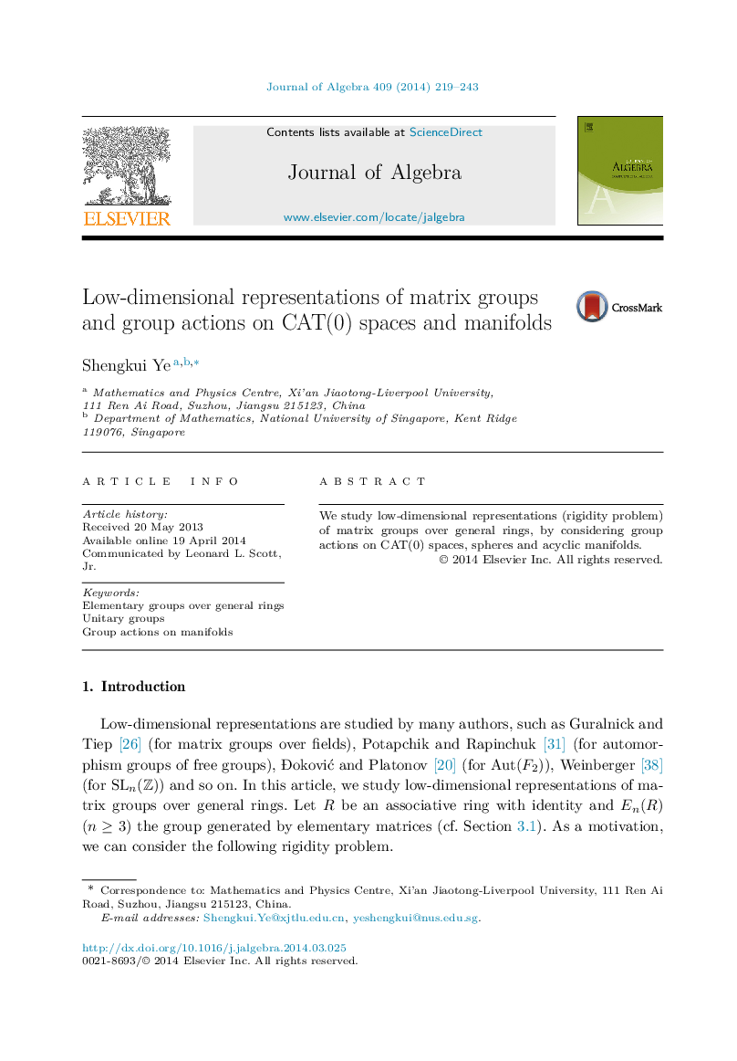 Low-dimensional representations of matrix groups and group actions on CAT(0)CAT(0) spaces and manifolds