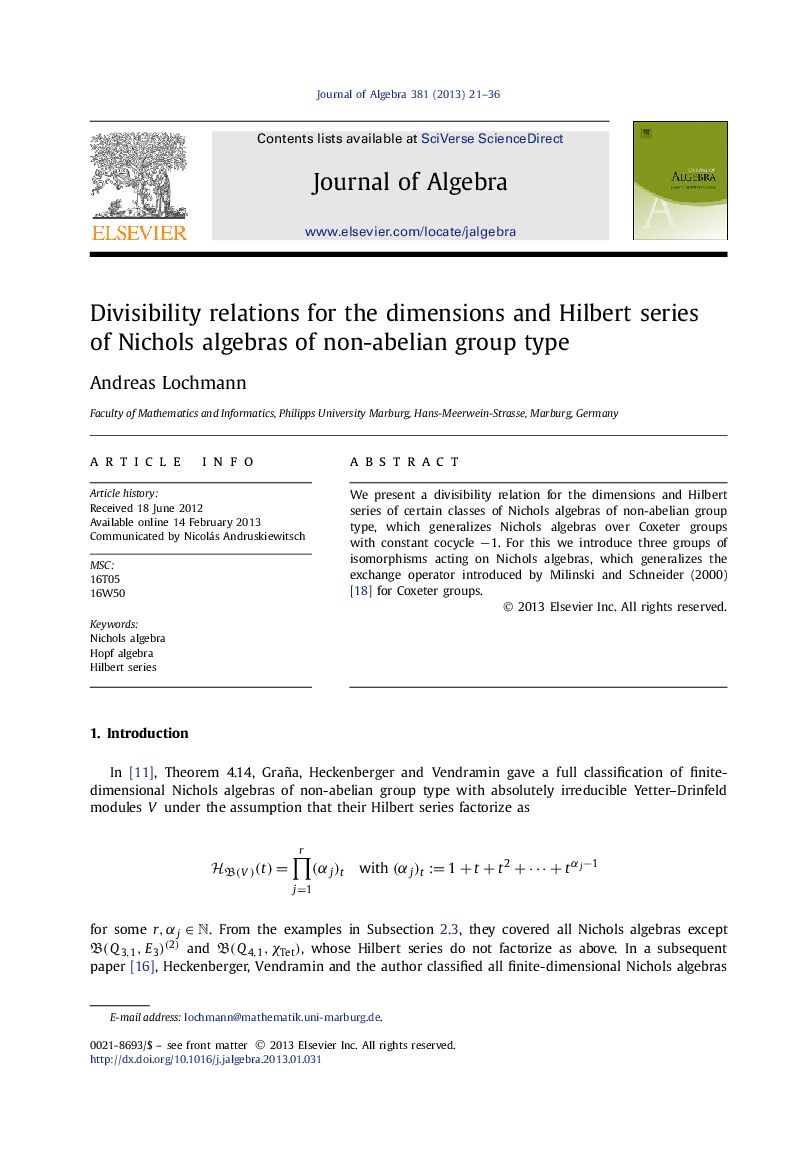 Divisibility relations for the dimensions and Hilbert series of Nichols algebras of non-abelian group type