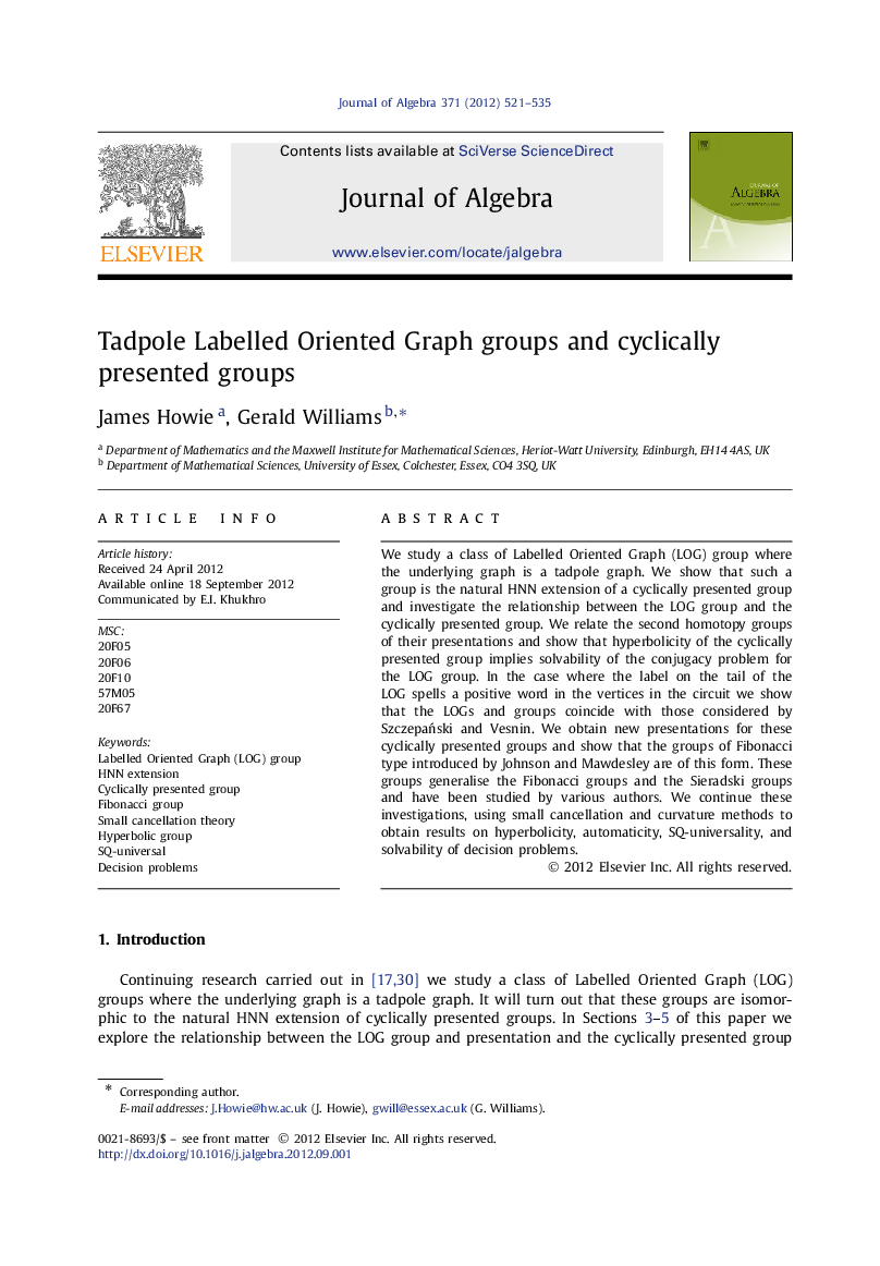 Tadpole Labelled Oriented Graph groups and cyclically presented groups