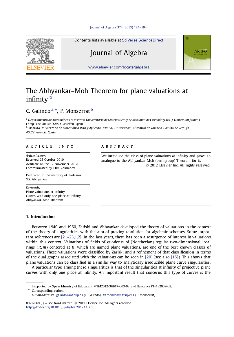 The Abhyankar–Moh Theorem for plane valuations at infinity 