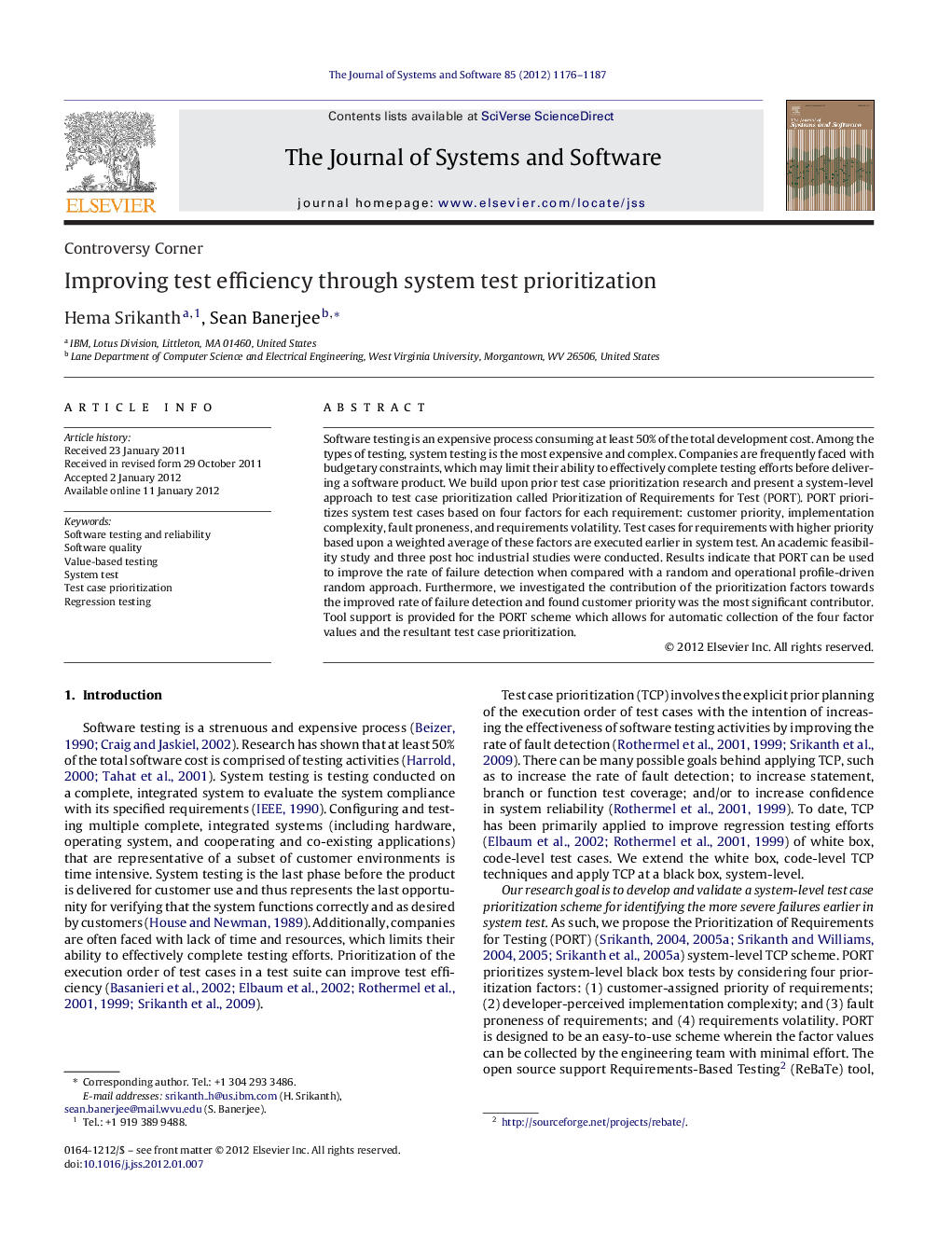 Improving test efficiency through system test prioritization