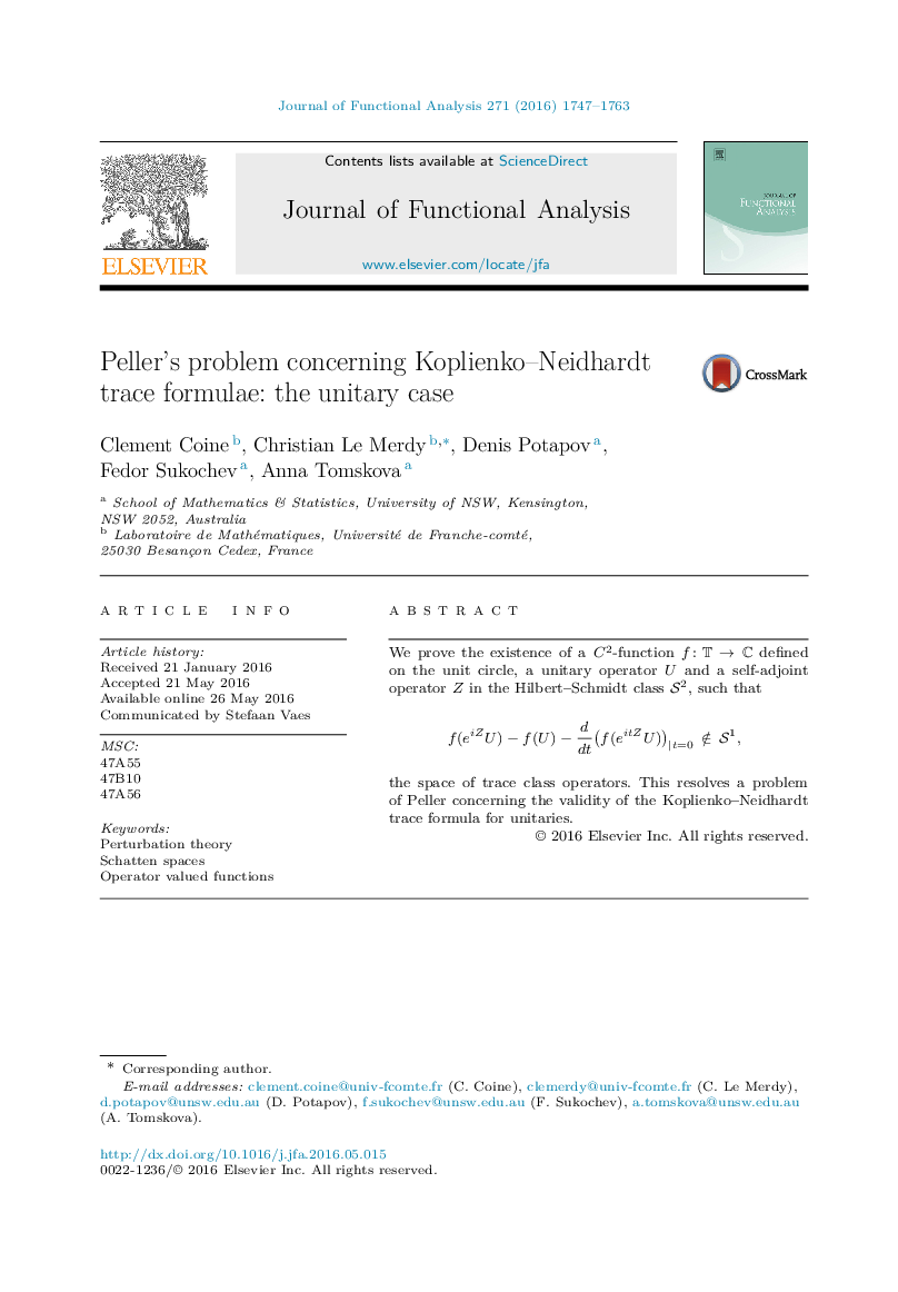 Peller's problem concerning Koplienko–Neidhardt trace formulae: the unitary case