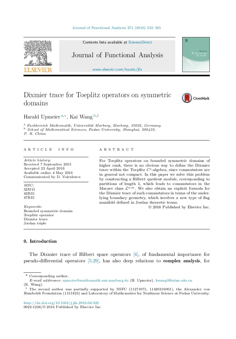 Dixmier trace for Toeplitz operators on symmetric domains