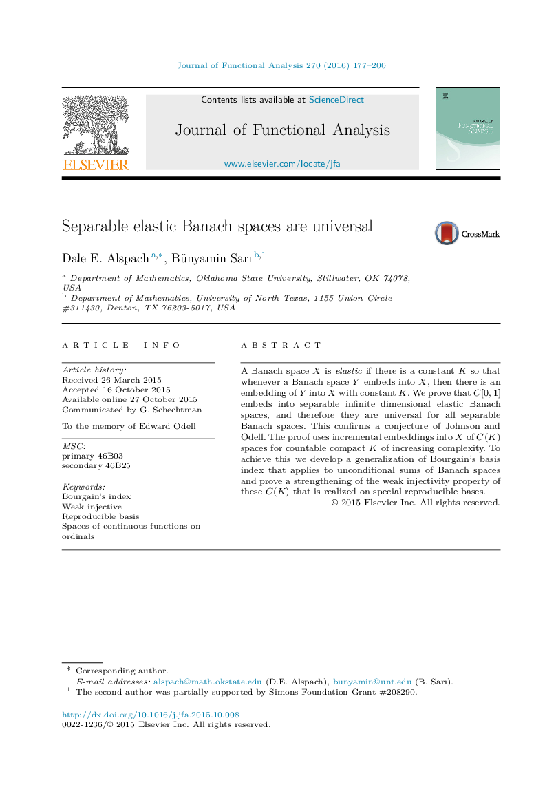 Separable elastic Banach spaces are universal