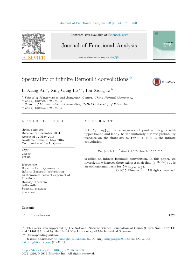 Spectrality of infinite Bernoulli convolutions 