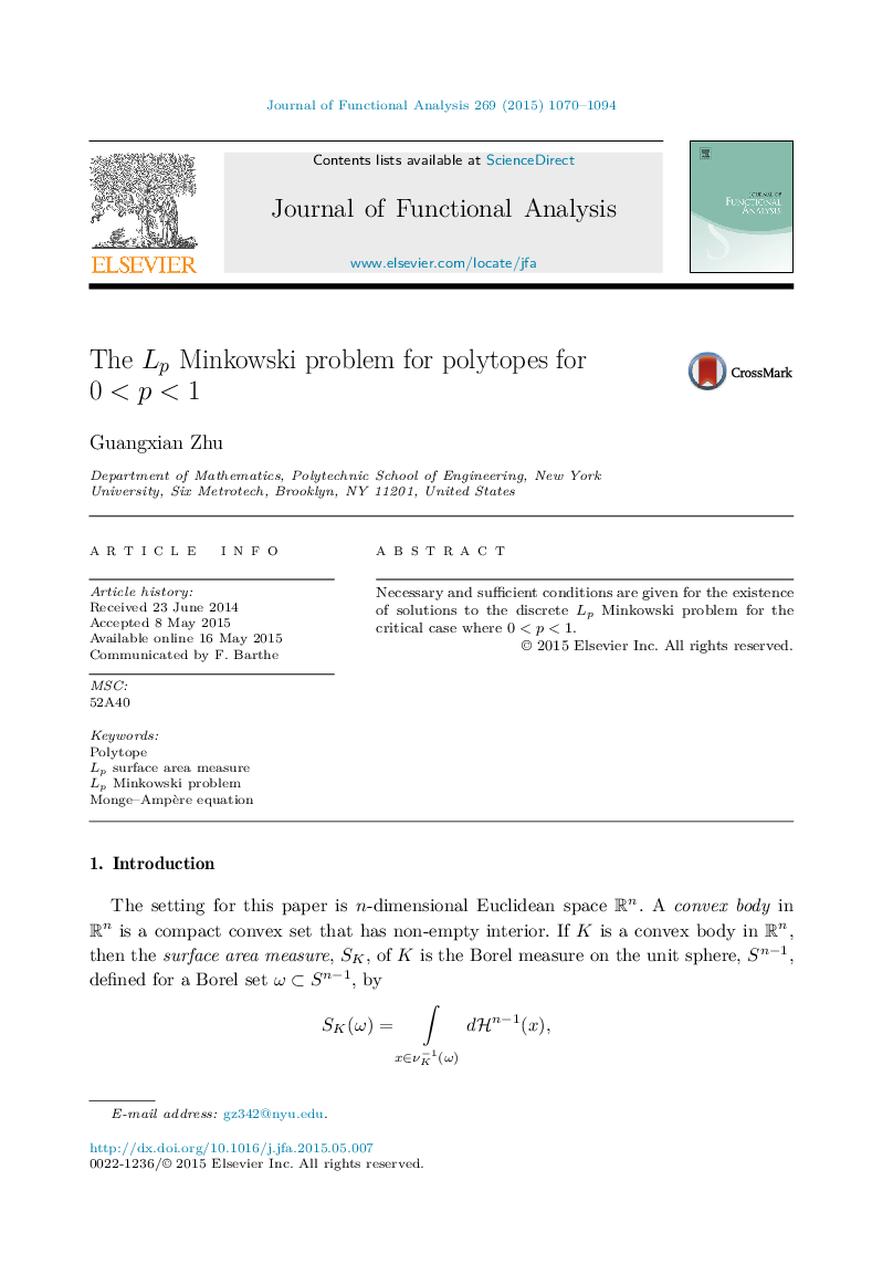 The LpLp Minkowski problem for polytopes for 0<p<10<p<1