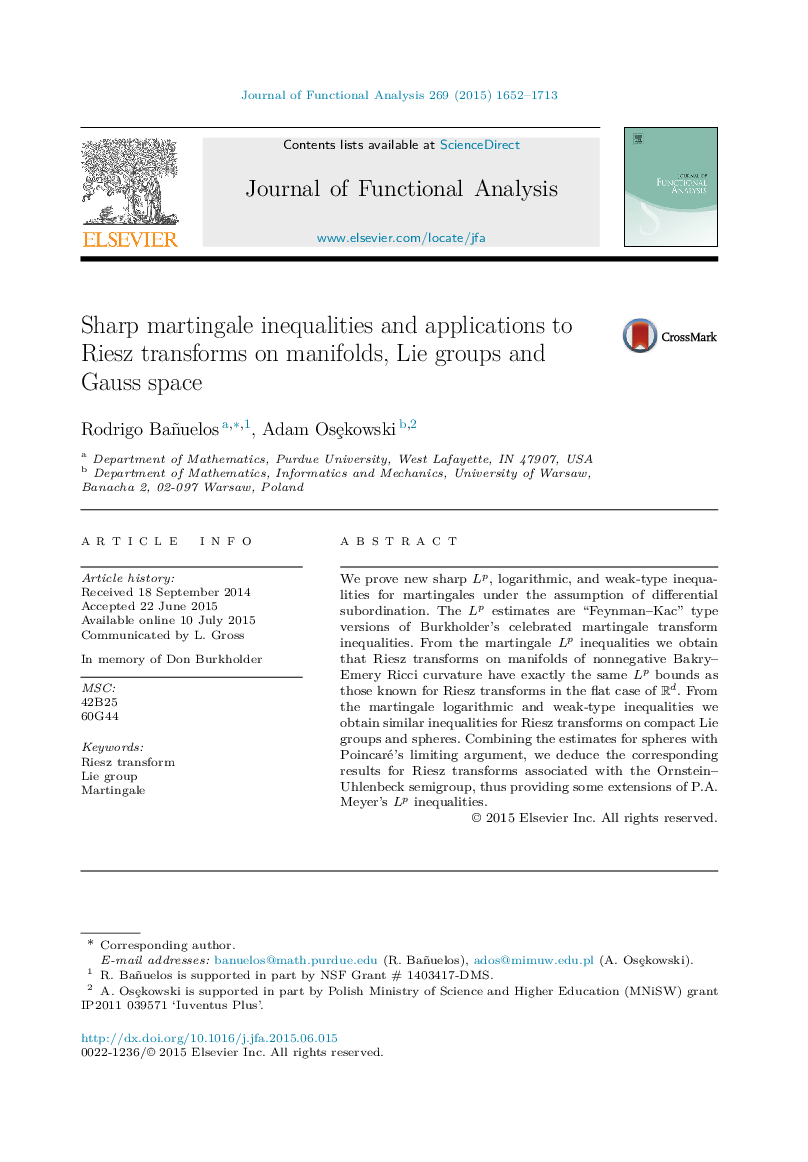 Sharp martingale inequalities and applications to Riesz transforms on manifolds, Lie groups and Gauss space