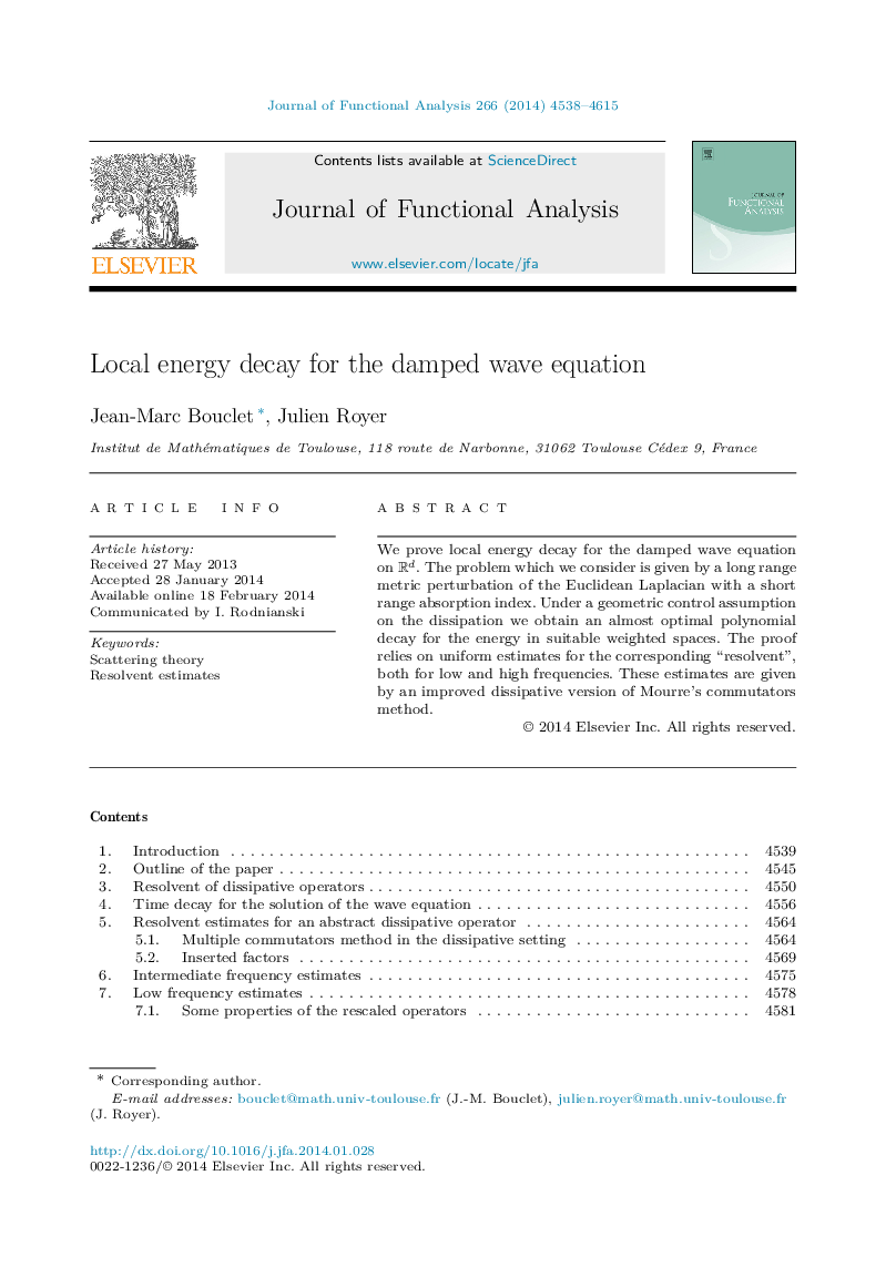 Local energy decay for the damped wave equation