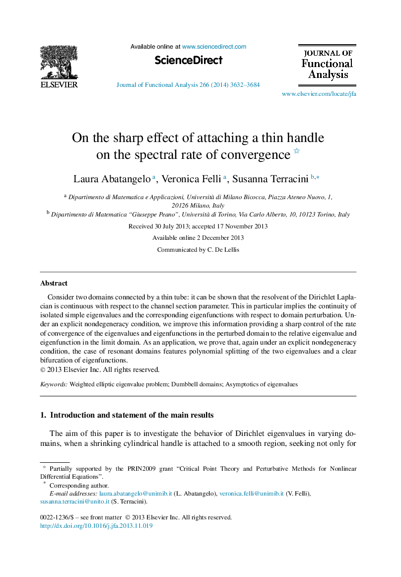 On the sharp effect of attaching a thin handle on the spectral rate of convergence 