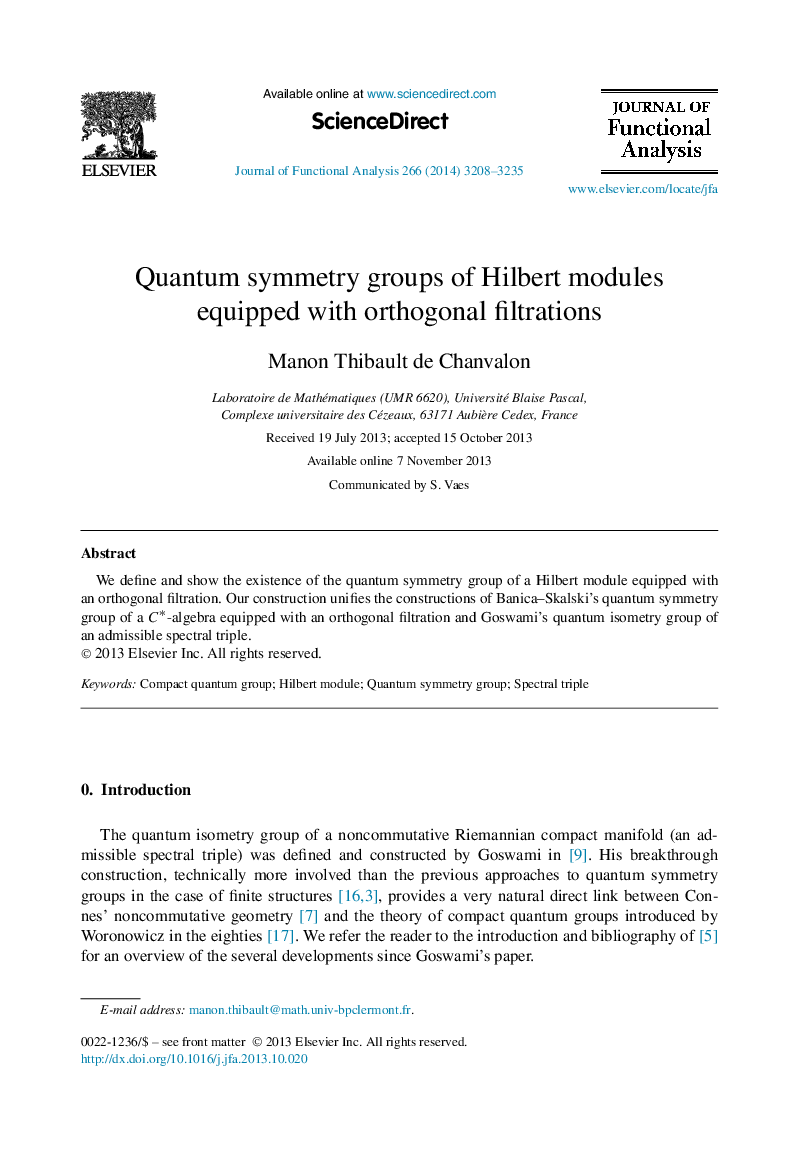 گروه های تقارب کوانتومی از ماژول های هیلبرت مجهز به فیلتراسیون مجزا 