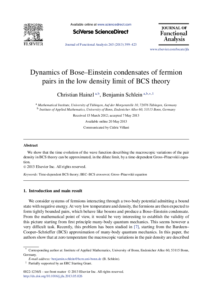 Dynamics of Bose-Einstein condensates of fermion pairs in the low density limit of BCS theory