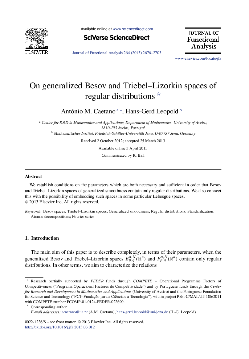 On generalized Besov and Triebel–Lizorkin spaces of regular distributions 