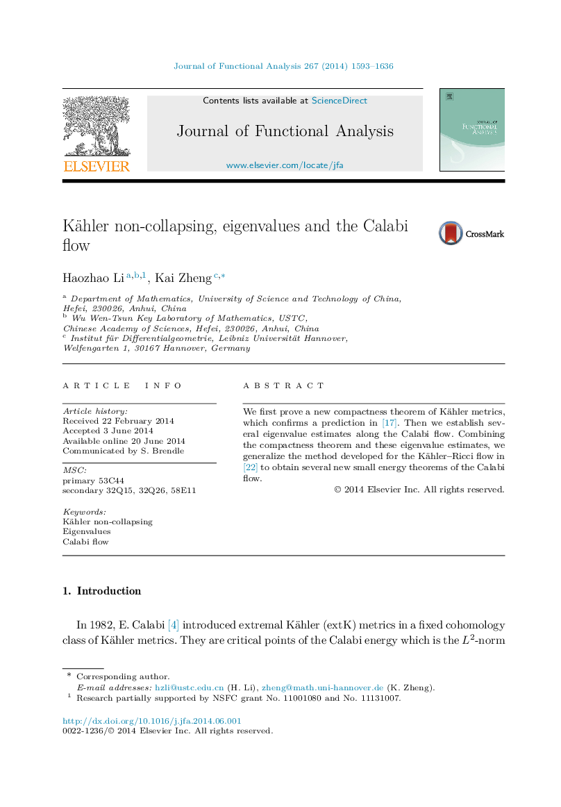 Kähler non-collapsing, eigenvalues and the Calabi flow