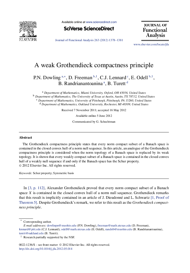 A weak Grothendieck compactness principle
