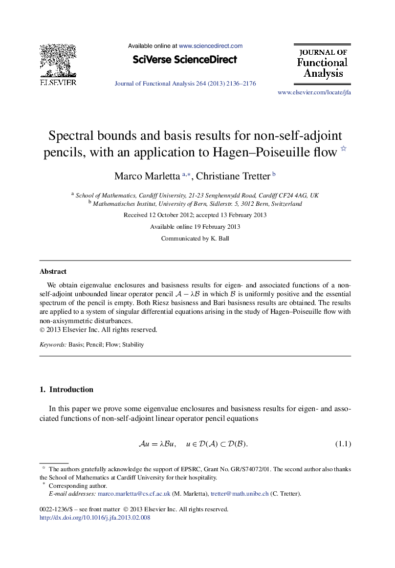 Spectral bounds and basis results for non-self-adjoint pencils, with an application to Hagen–Poiseuille flow 