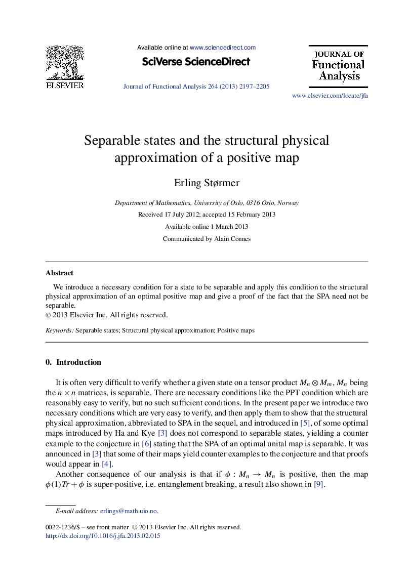 Separable states and the structural physical approximation of a positive map