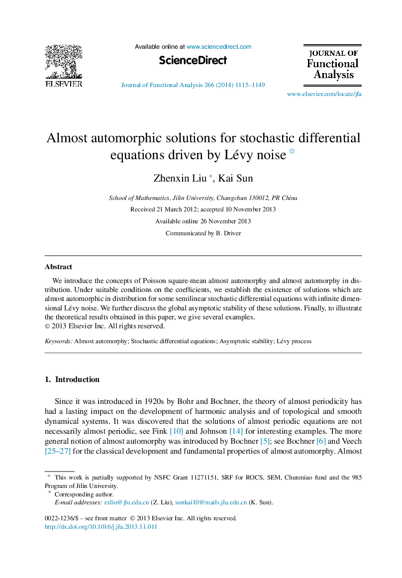 Almost automorphic solutions for stochastic differential equations driven by Lévy noise 