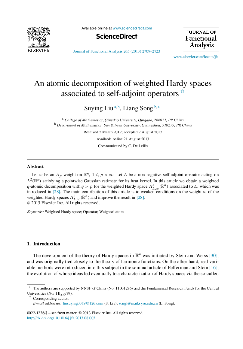 An atomic decomposition of weighted Hardy spaces associated to self-adjoint operators 