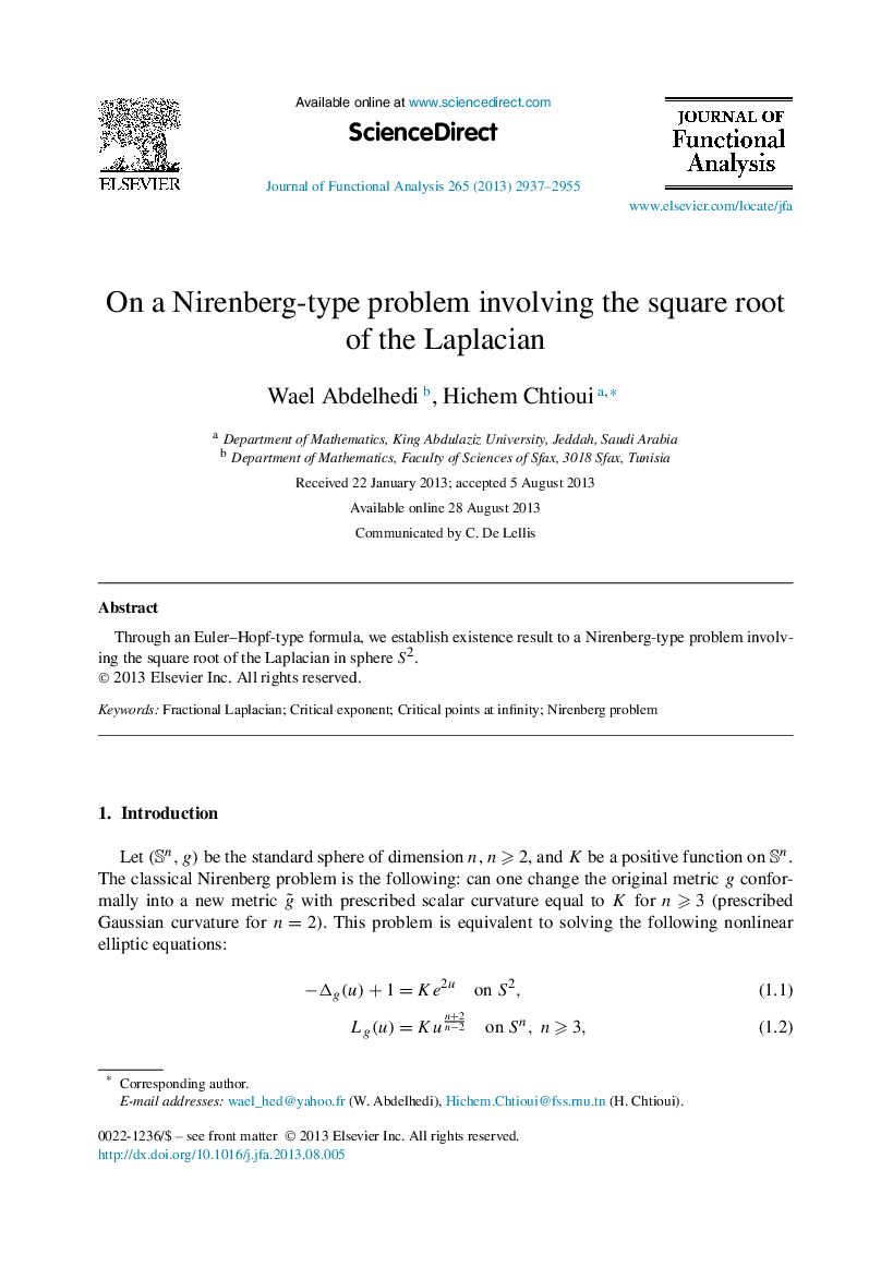 On a Nirenberg-type problem involving the square root of the Laplacian