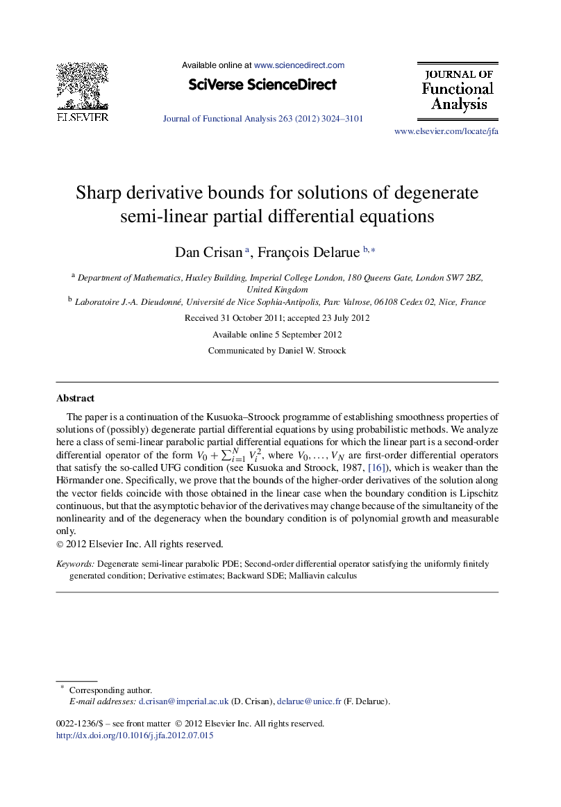 Sharp derivative bounds for solutions of degenerate semi-linear partial differential equations