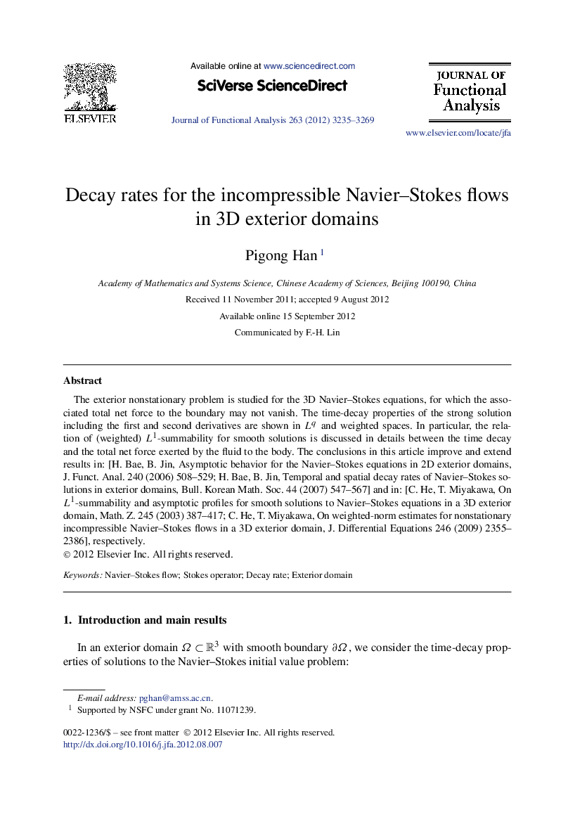 Decay rates for the incompressible Navier–Stokes flows in 3D exterior domains