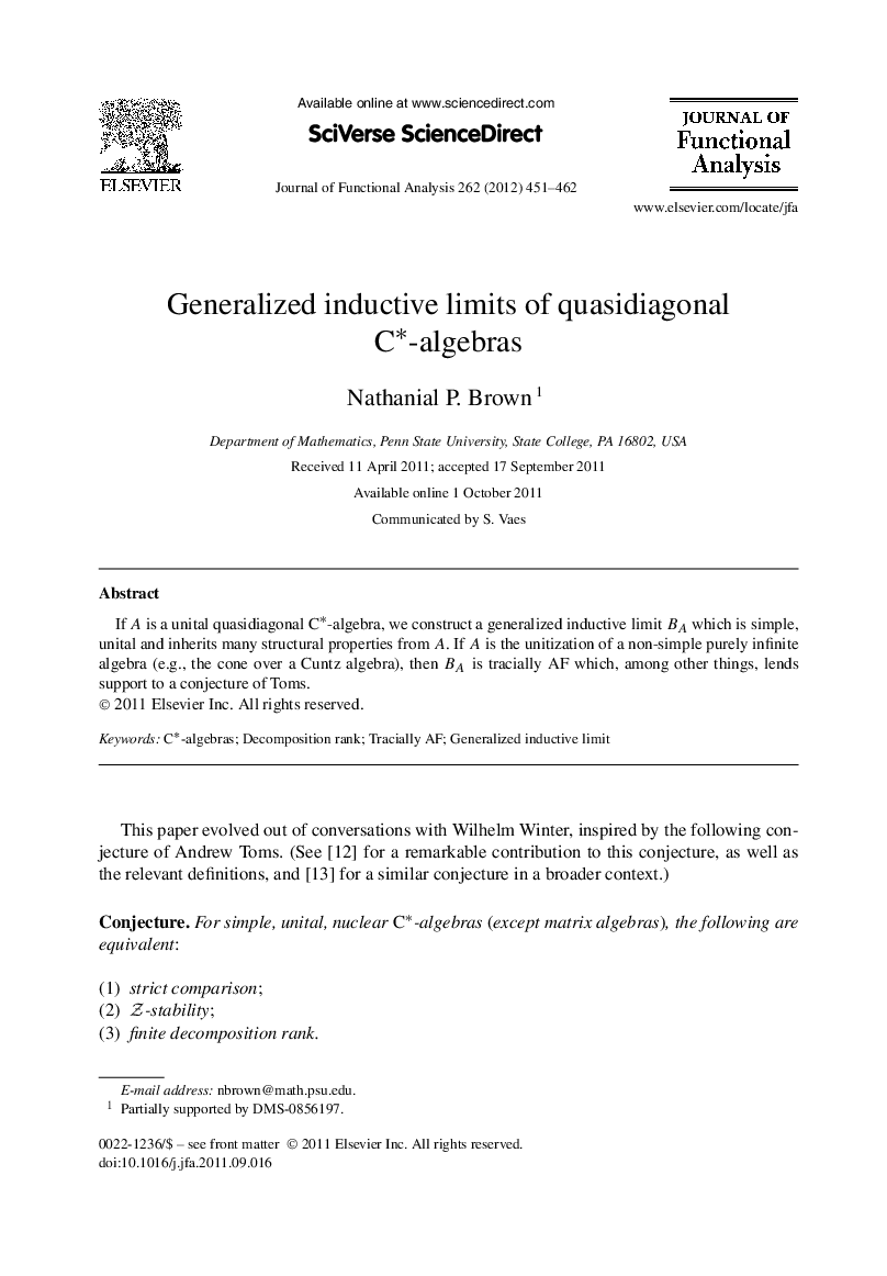 Generalized inductive limits of quasidiagonal C⁎-algebras