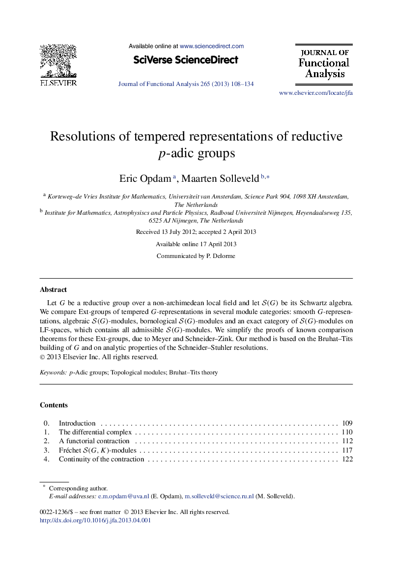 Resolutions of tempered representations of reductive p-adic groups