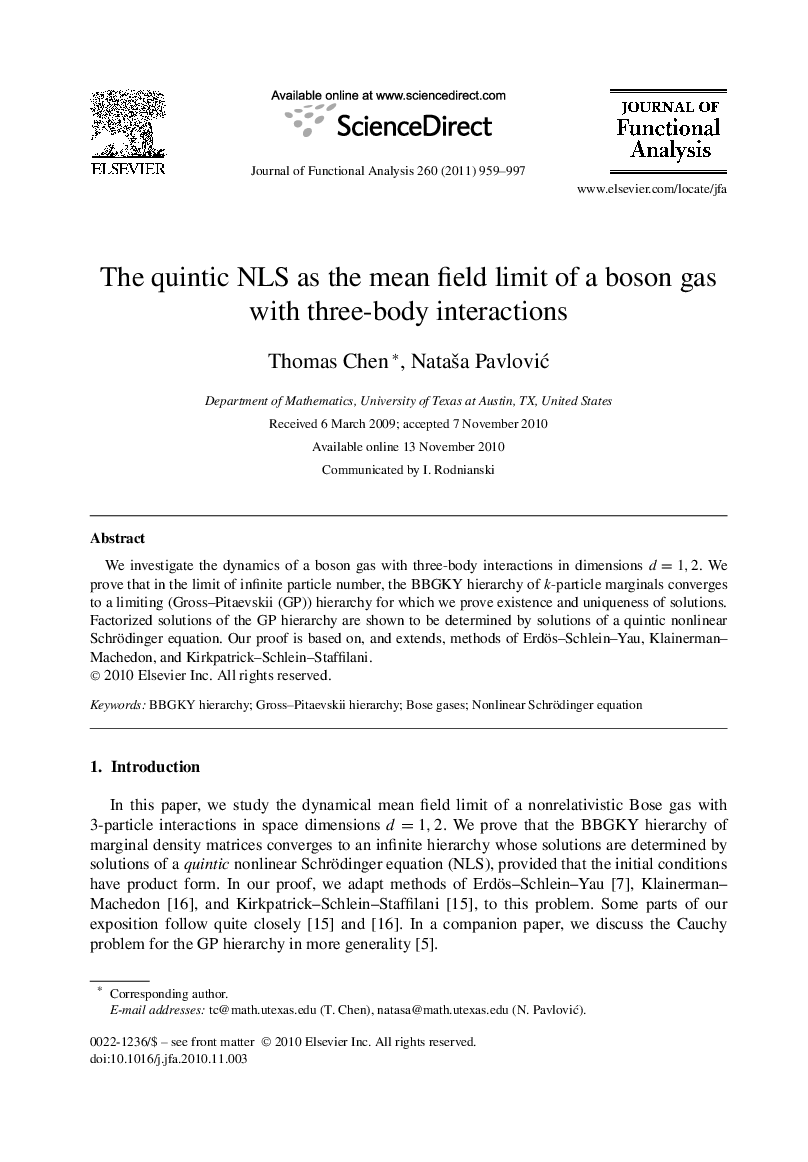 The quintic NLS as the mean field limit of a boson gas with three-body interactions