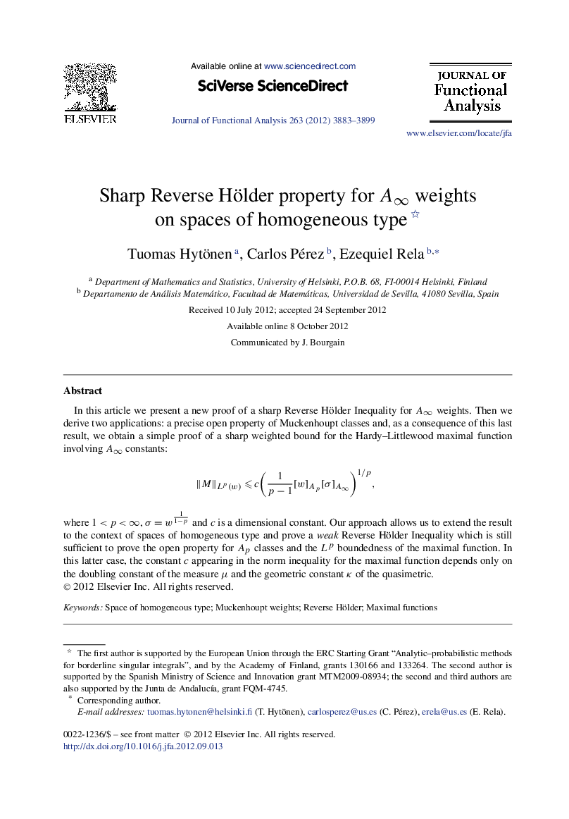 Sharp Reverse Hölder property for A∞A∞ weights on spaces of homogeneous type 