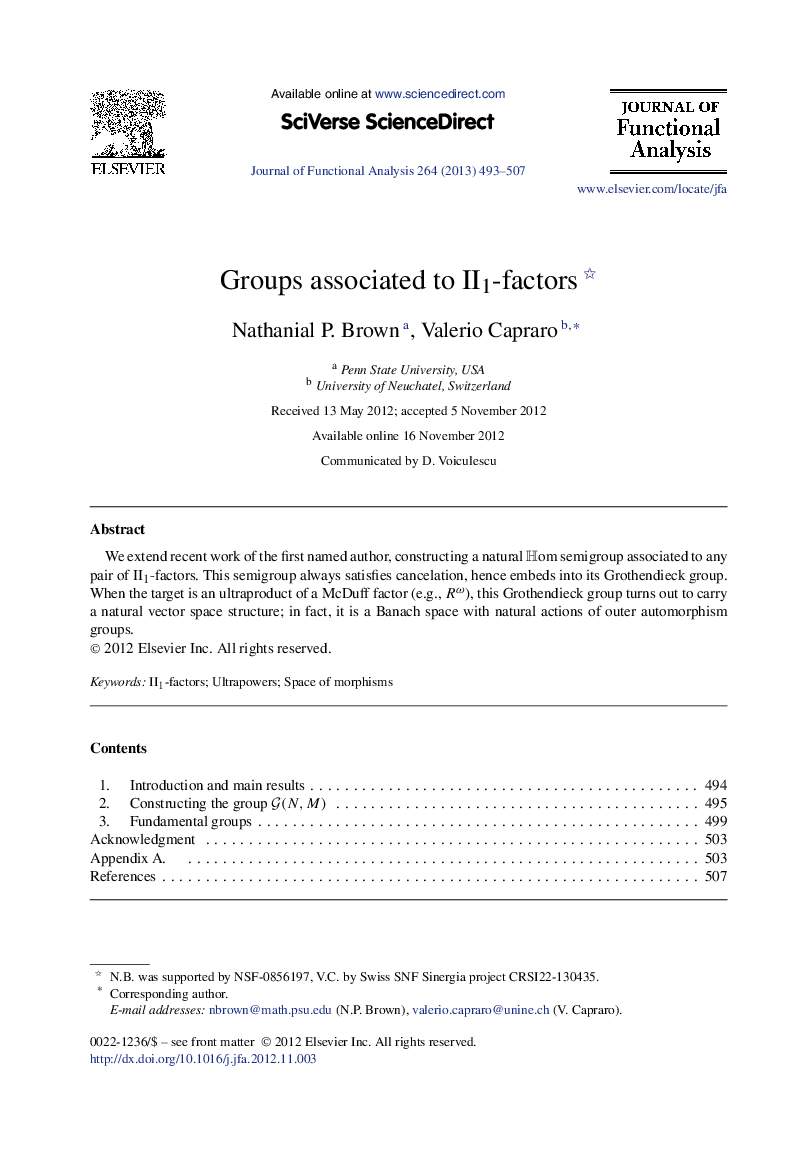 Groups associated to II1-factors 