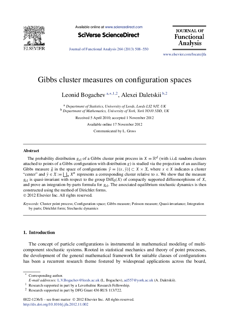 Gibbs cluster measures on configuration spaces