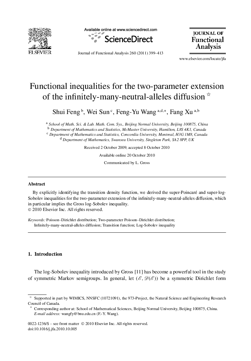 Functional inequalities for the two-parameter extension of the infinitely-many-neutral-alleles diffusion 