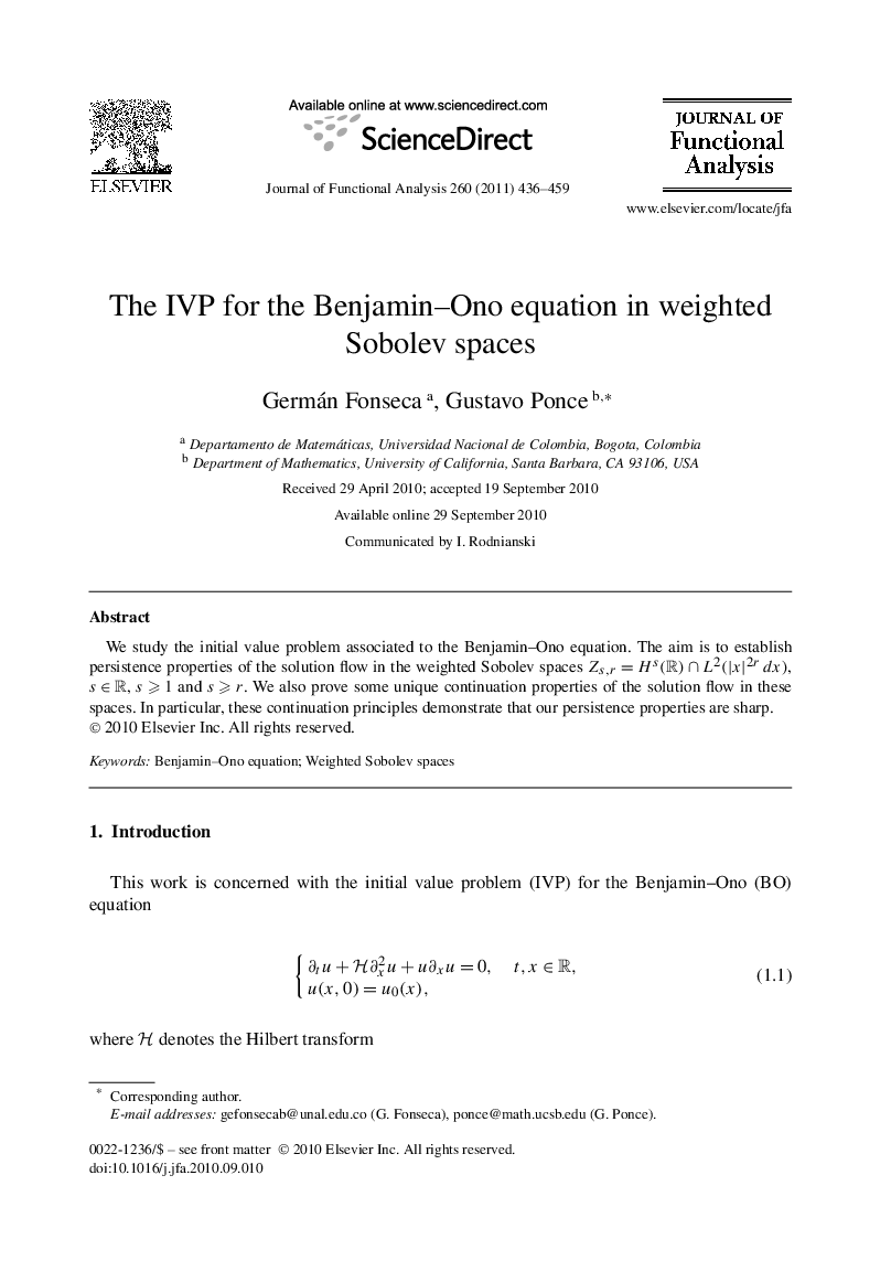 The IVP for the Benjamin–Ono equation in weighted Sobolev spaces