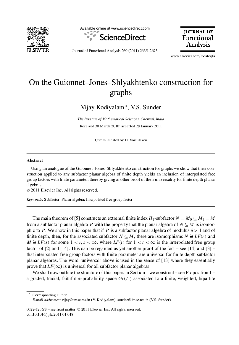 On the Guionnet–Jones–Shlyakhtenko construction for graphs