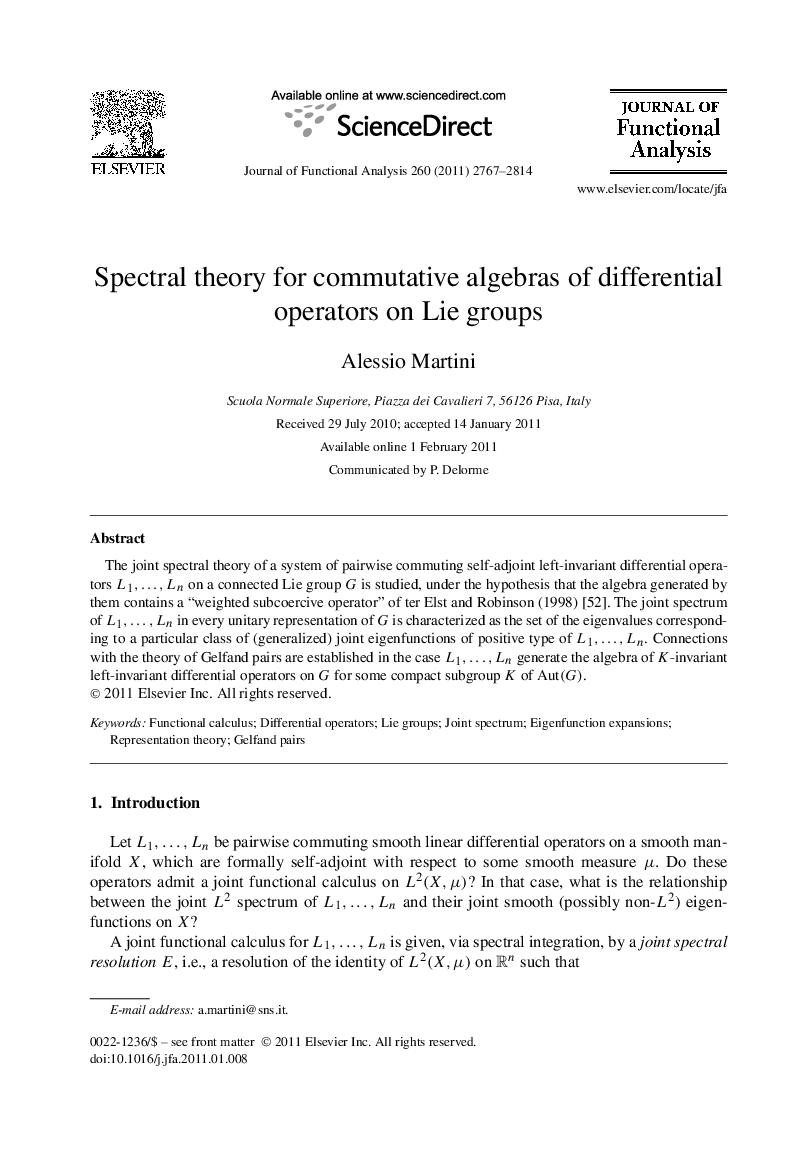 Spectral theory for commutative algebras of differential operators on Lie groups