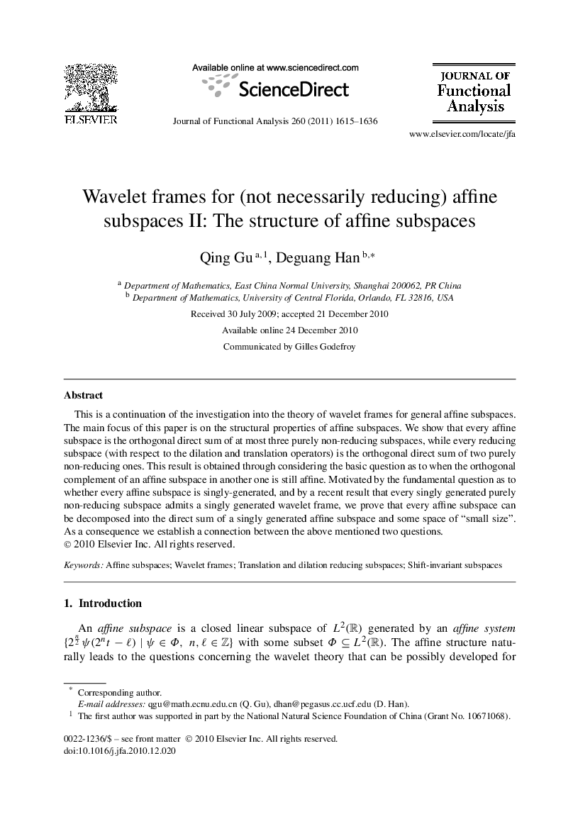 Wavelet frames for (not necessarily reducing) affine subspaces II: The structure of affine subspaces