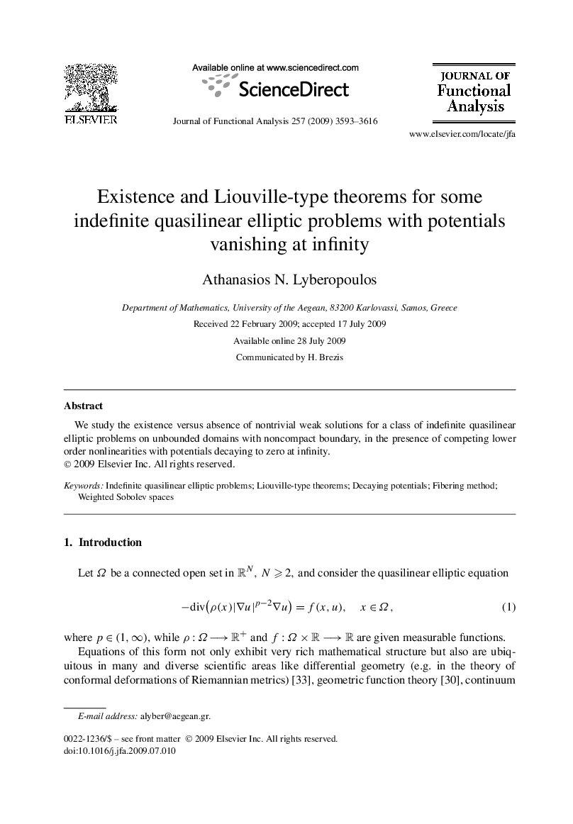 Existence and Liouville-type theorems for some indefinite quasilinear elliptic problems with potentials vanishing at infinity