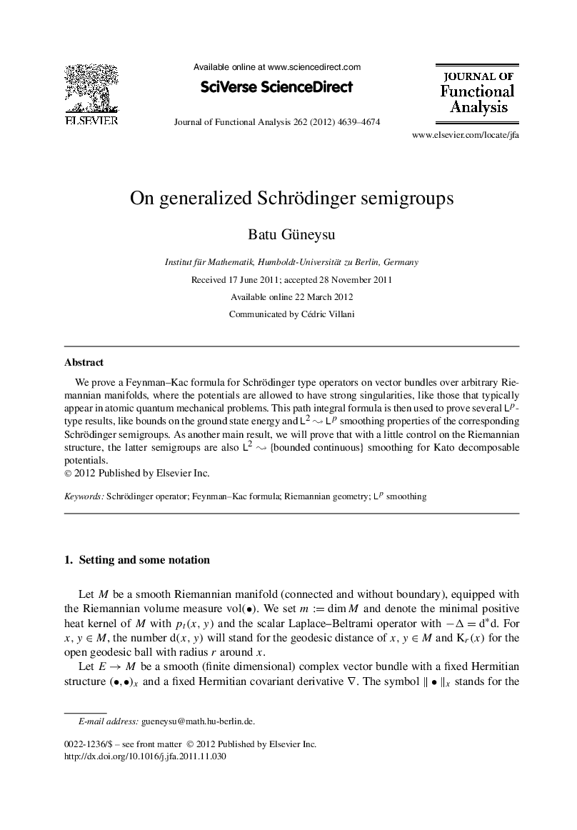 On generalized Schrödinger semigroups