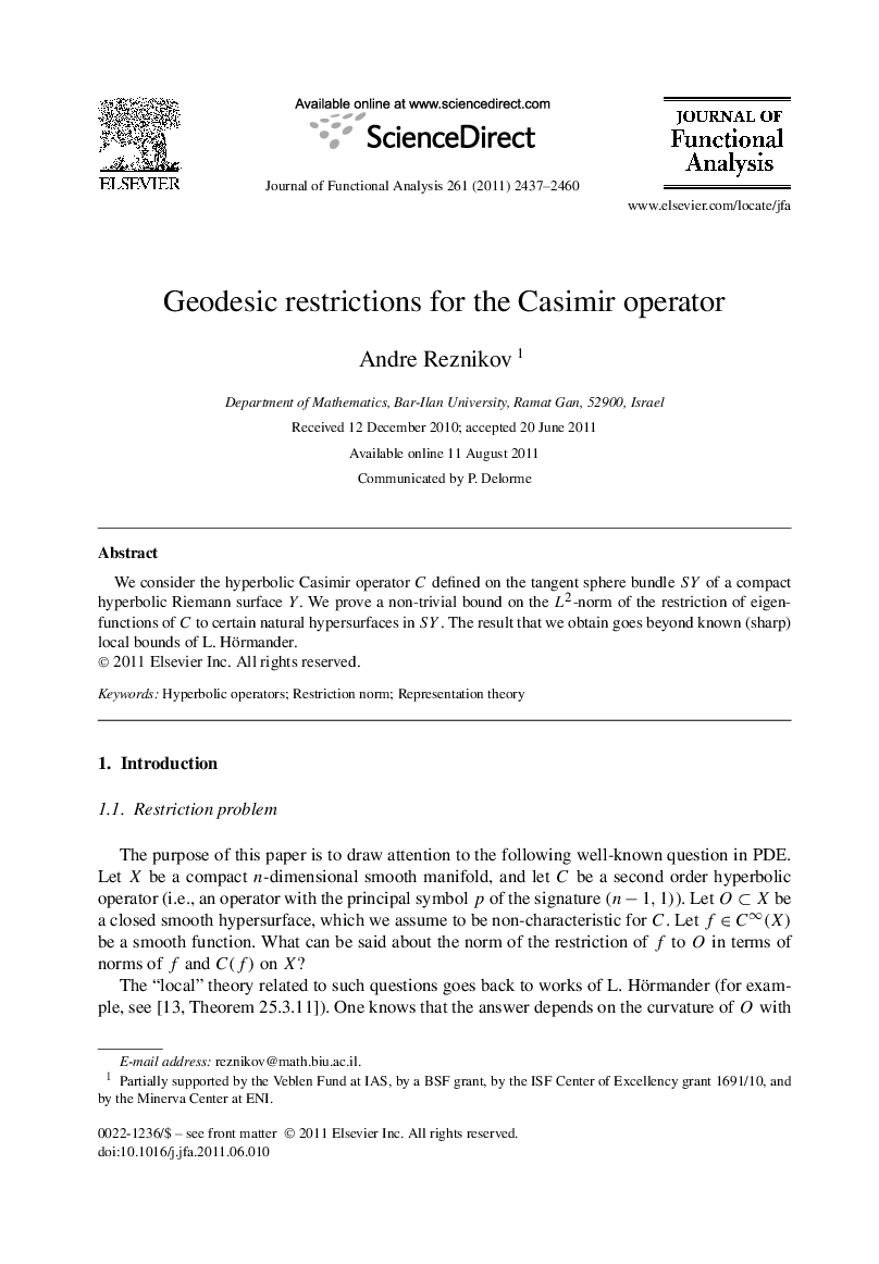 Geodesic restrictions for the Casimir operator