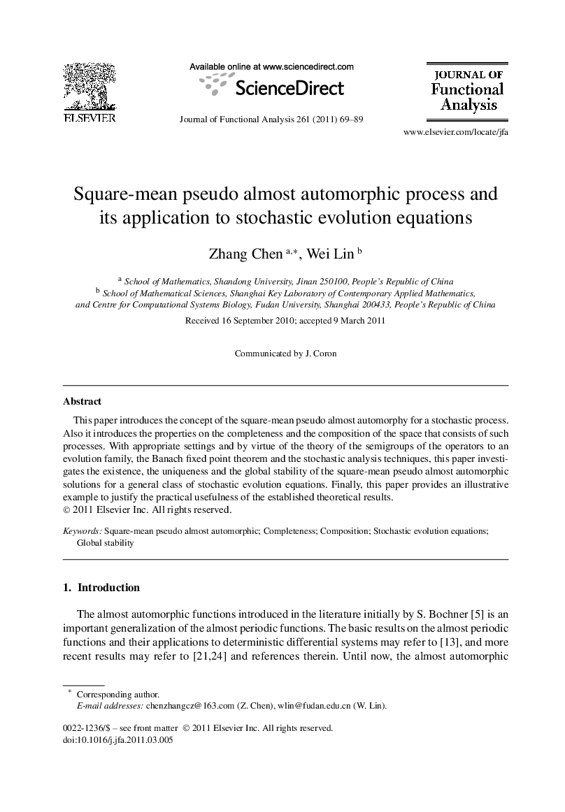 Square-mean pseudo almost automorphic process and its application to stochastic evolution equations