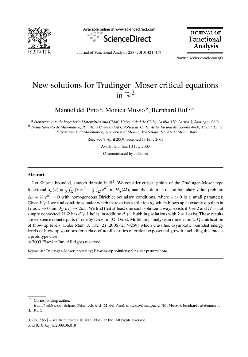 New solutions for Trudinger–Moser critical equations in R2