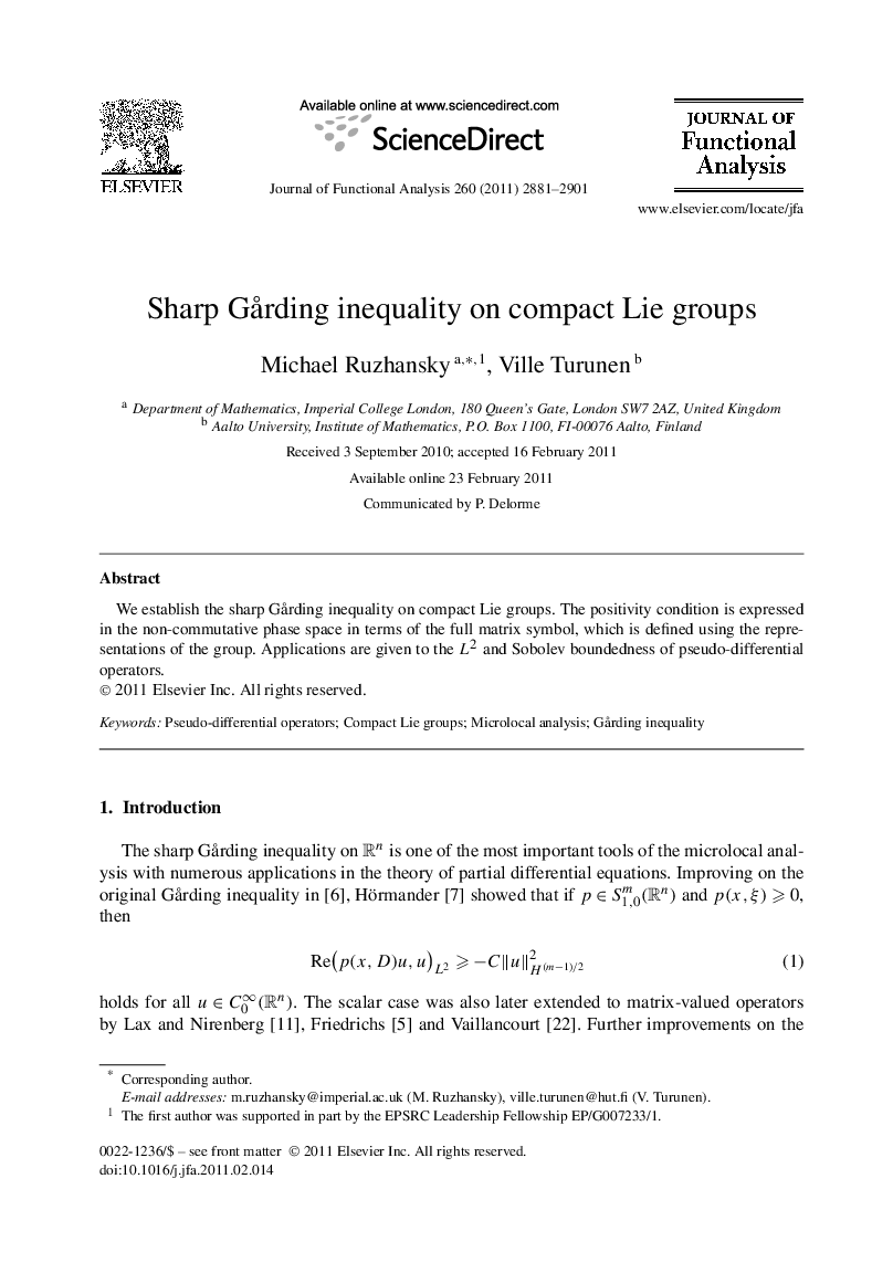 Sharp Gårding inequality on compact Lie groups