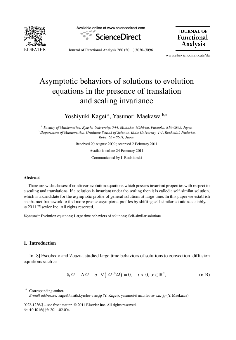 Asymptotic behaviors of solutions to evolution equations in the presence of translation and scaling invariance