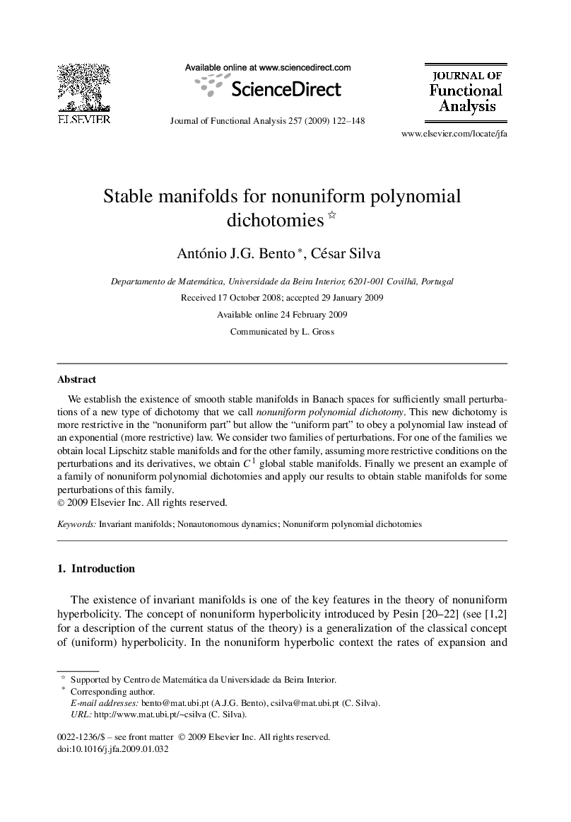 Stable manifolds for nonuniform polynomial dichotomies 