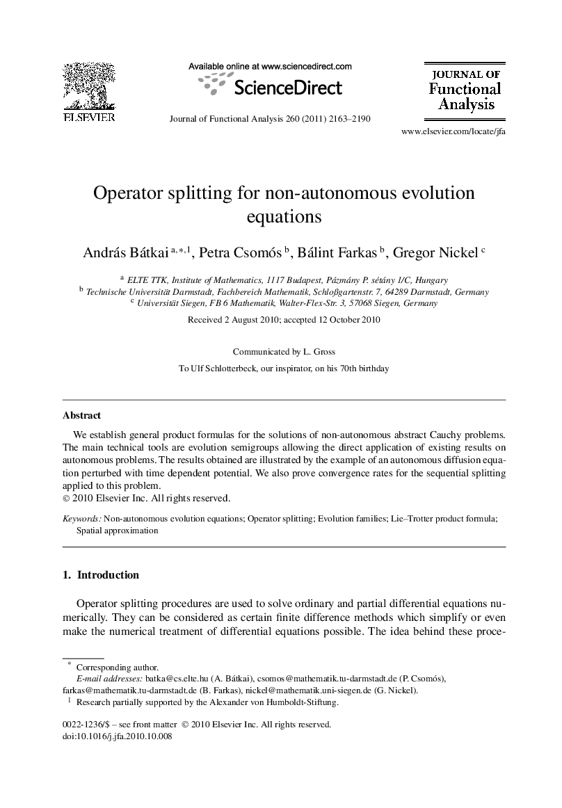 Operator splitting for non-autonomous evolution equations