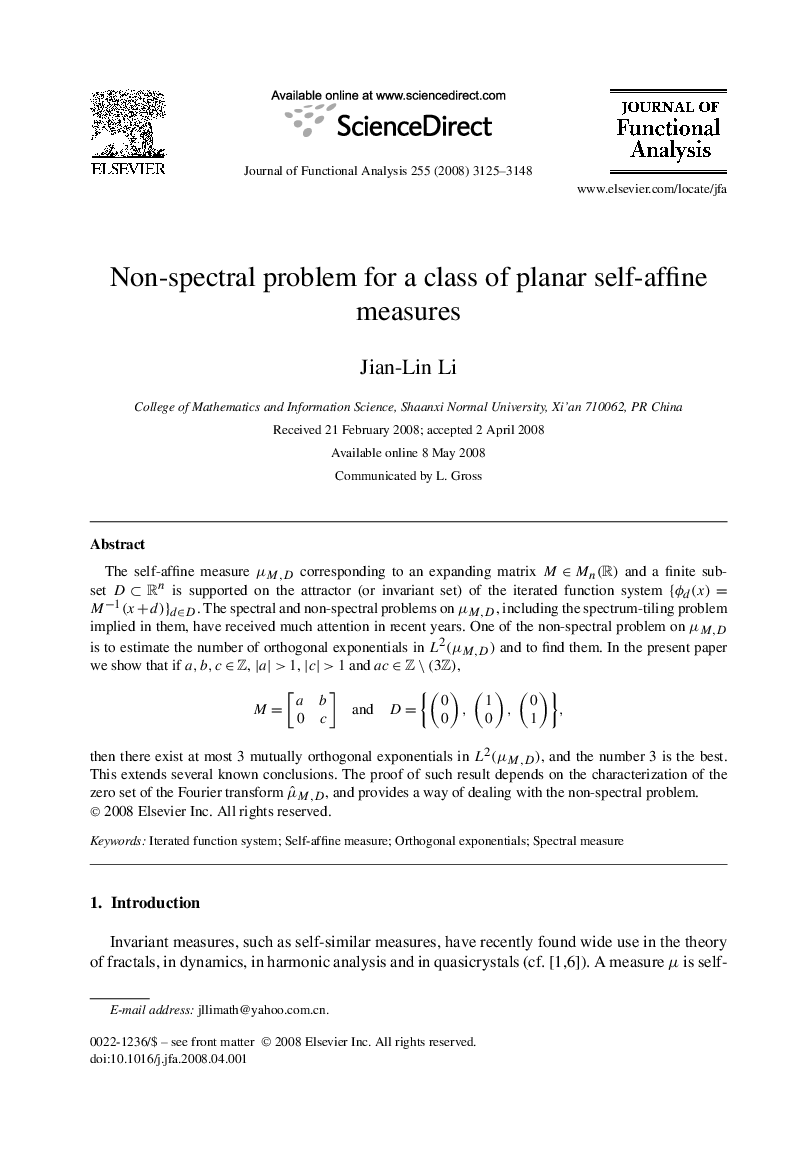 Non-spectral problem for a class of planar self-affine measures