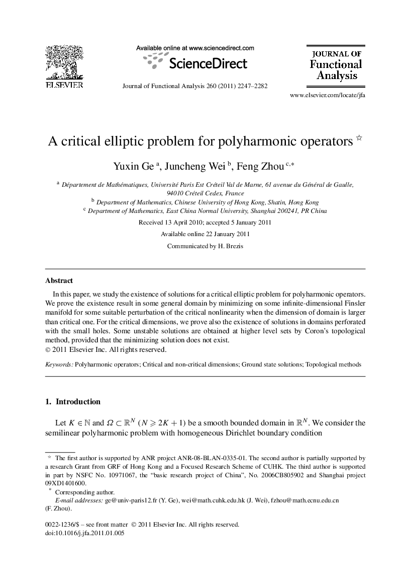 A critical elliptic problem for polyharmonic operators 