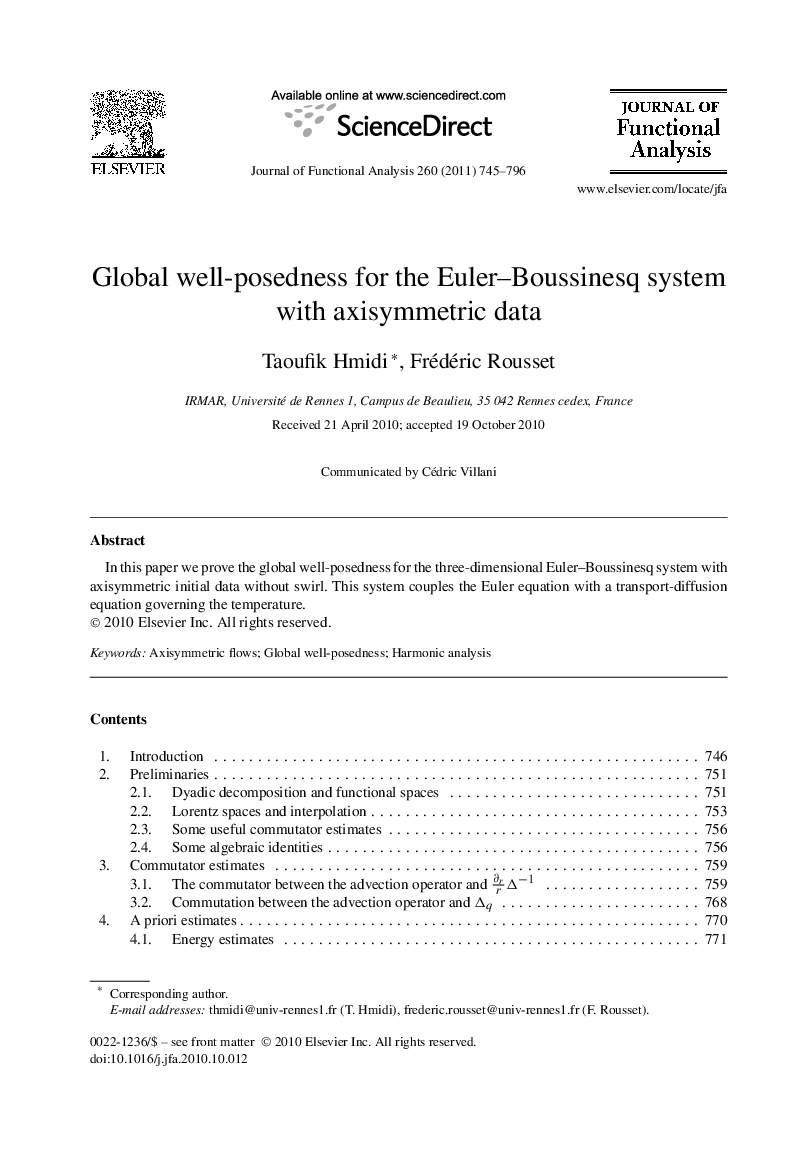 Global well-posedness for the Euler–Boussinesq system with axisymmetric data